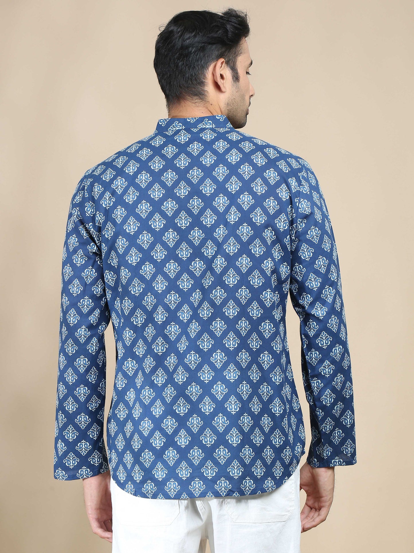 Indigo Jaipur Printed Short Kurta for Men