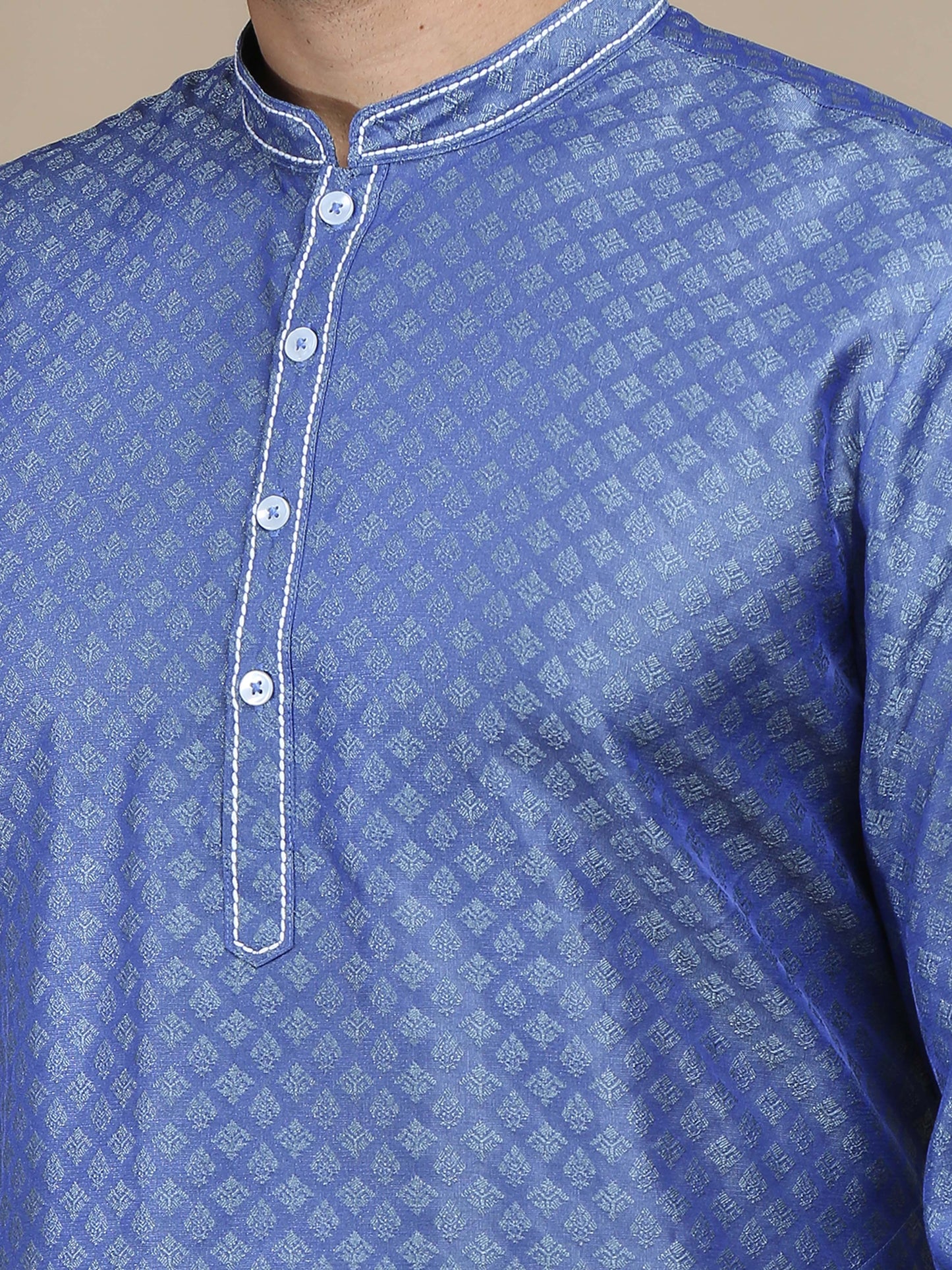 Ink Blue Banarasi Buta Long Kurta