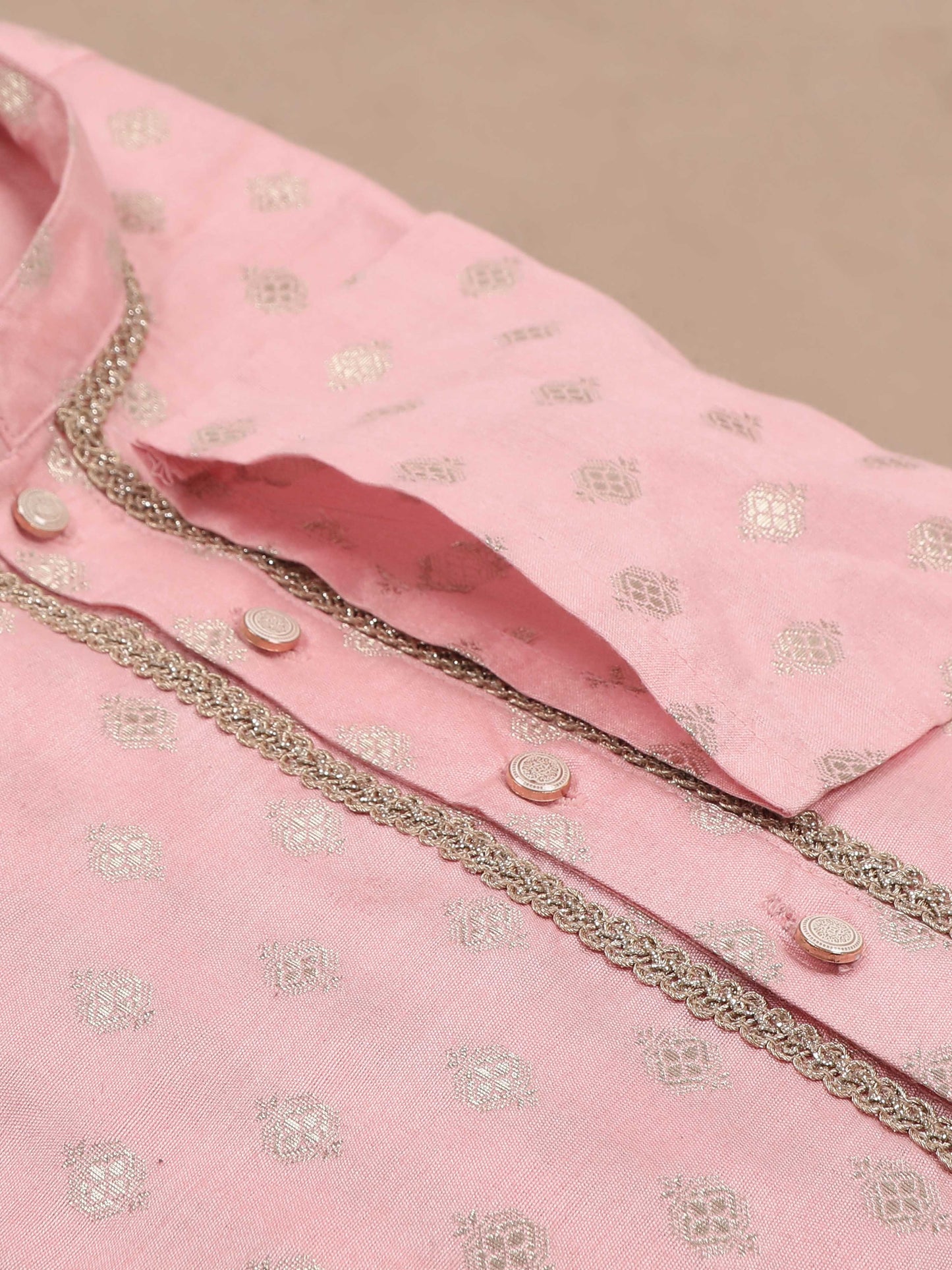 Dusty Rose mandarin collar kurta for men