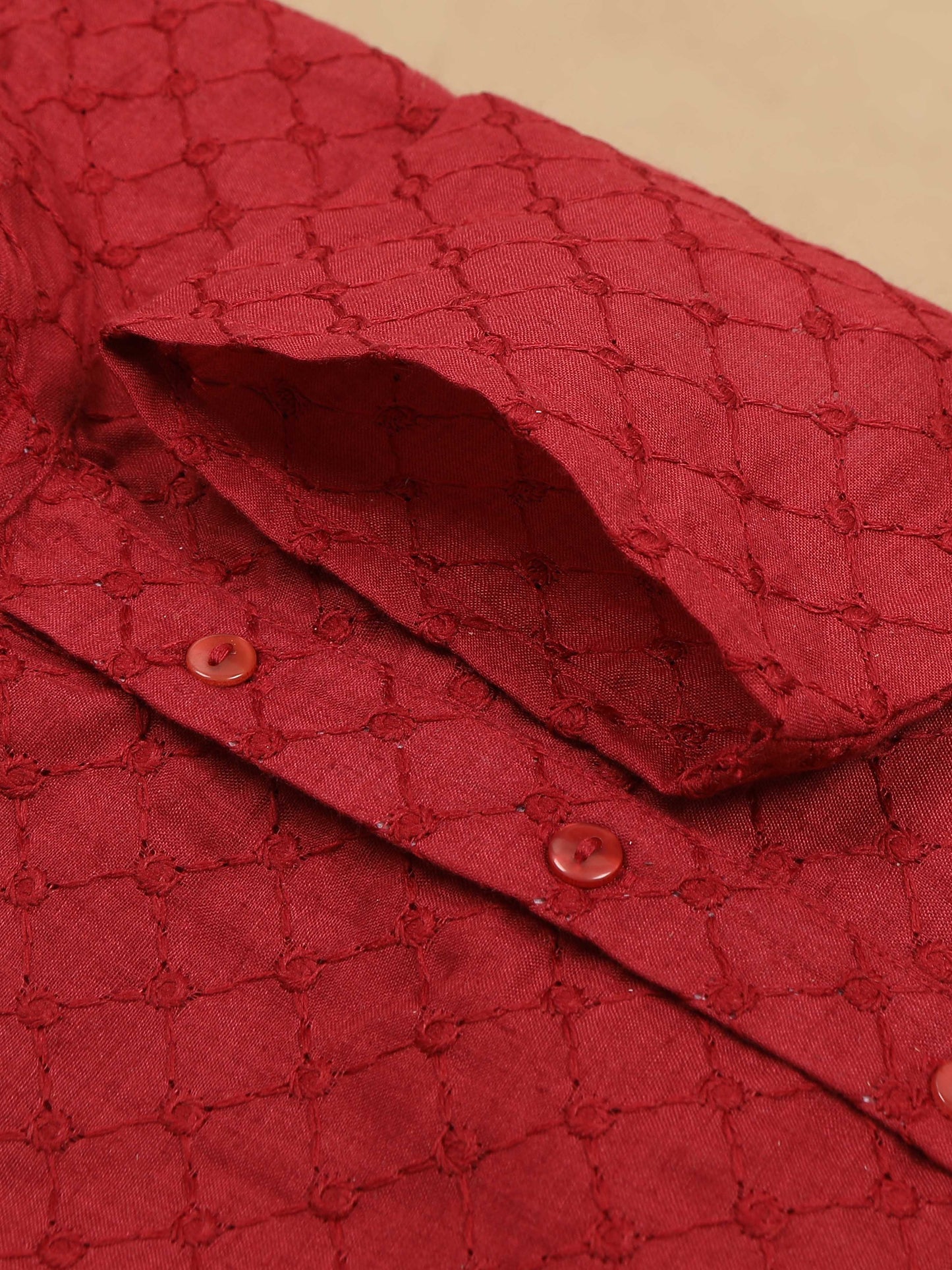 Maroon Chikankari long kurta designs for mens