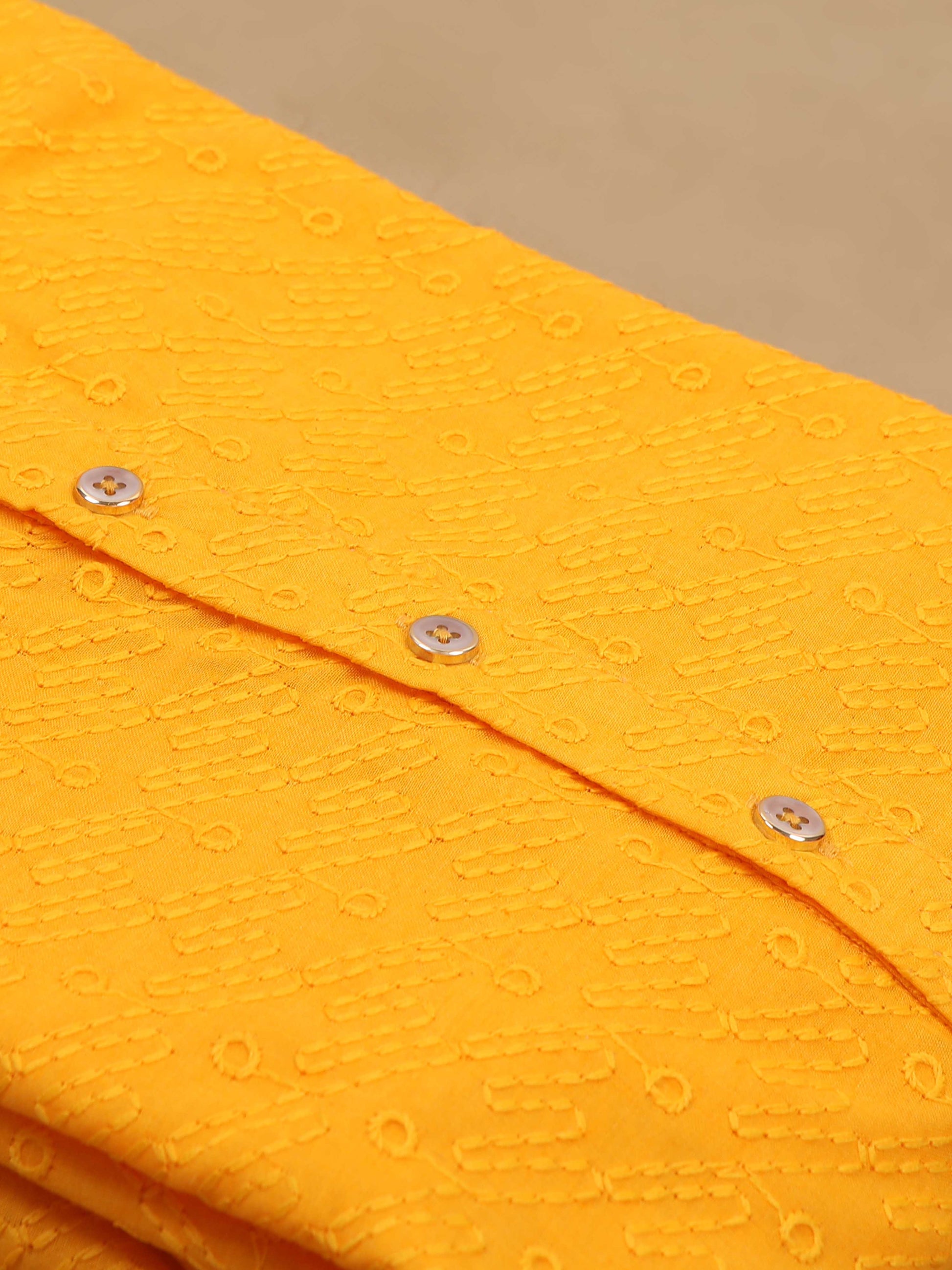 Sunshine Yellow chikankari long kurta