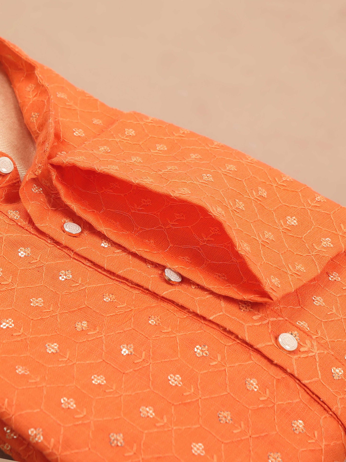 Sunset Orange full sleeve mens kurta