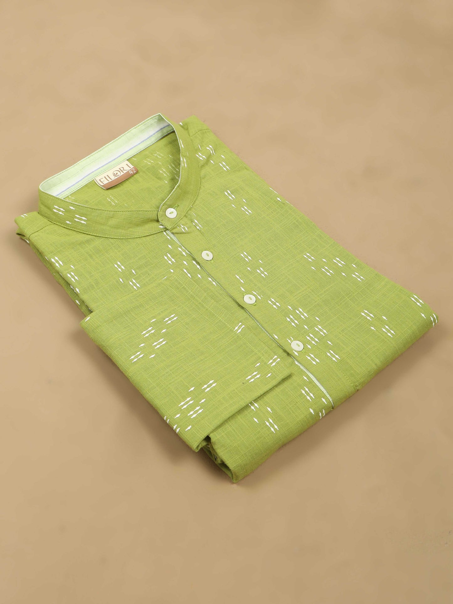 Pista Green printed kurta for men