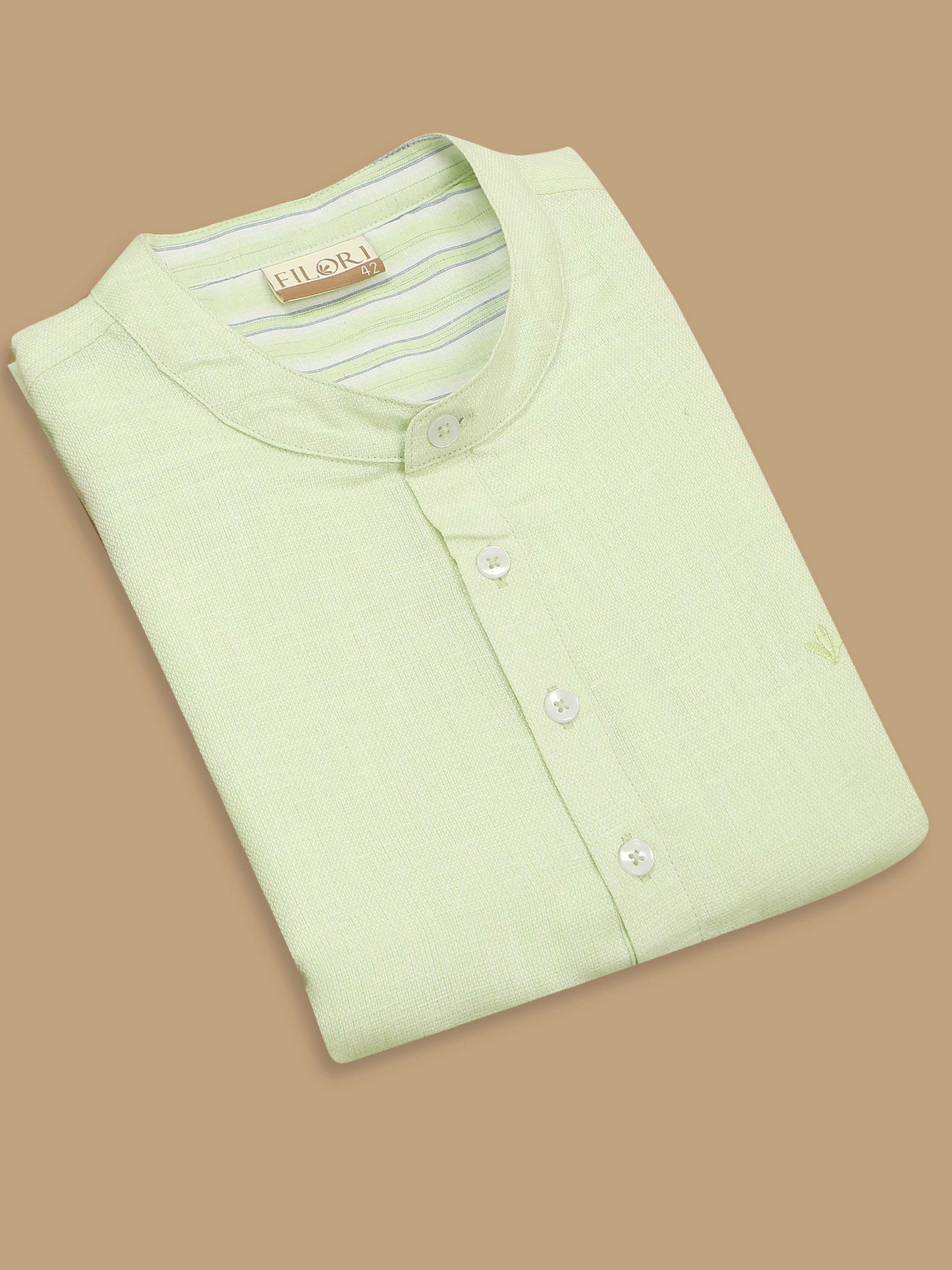 Pista Green half kurta for men