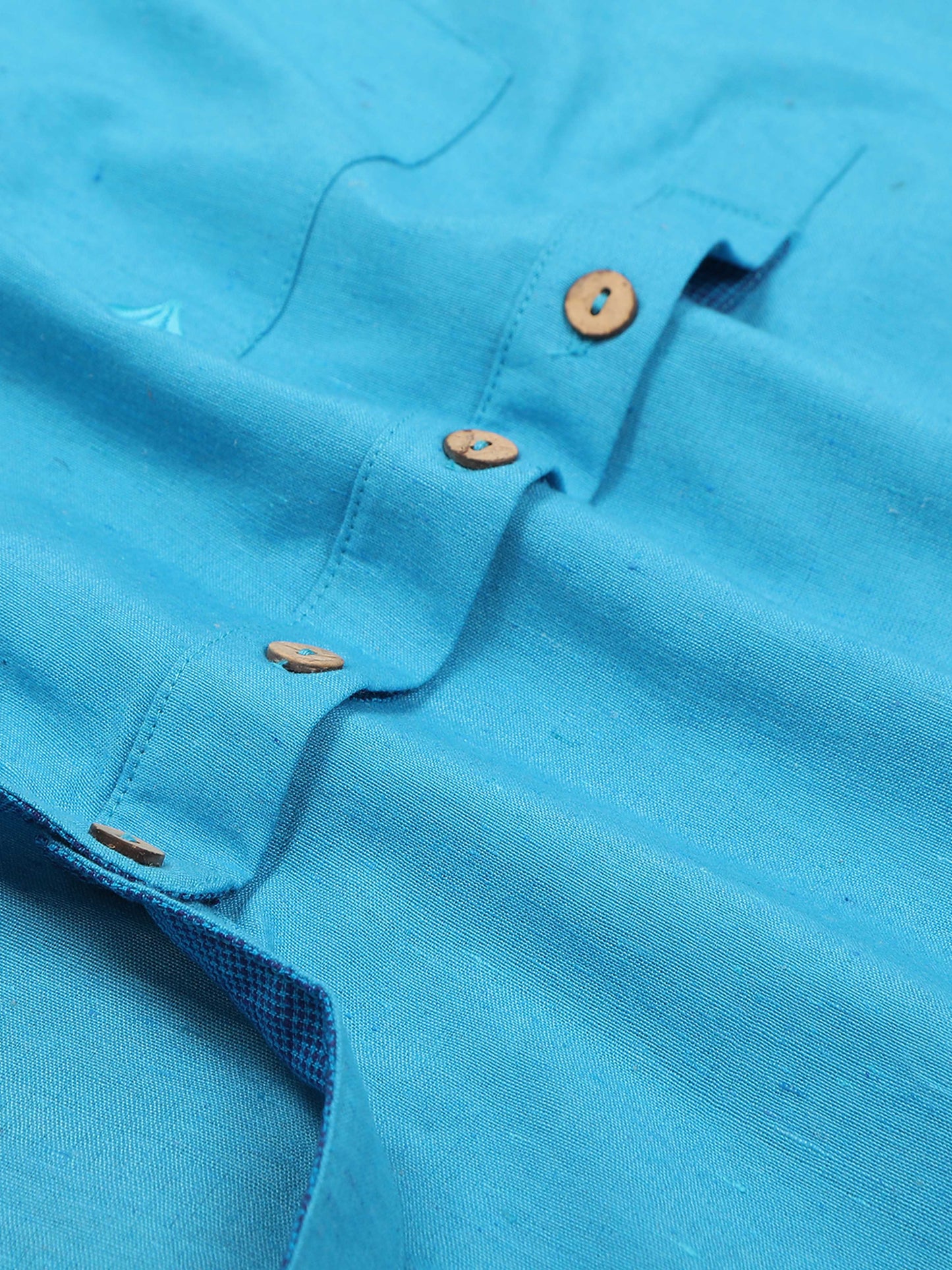 Sky Blue men's short kurta shirt