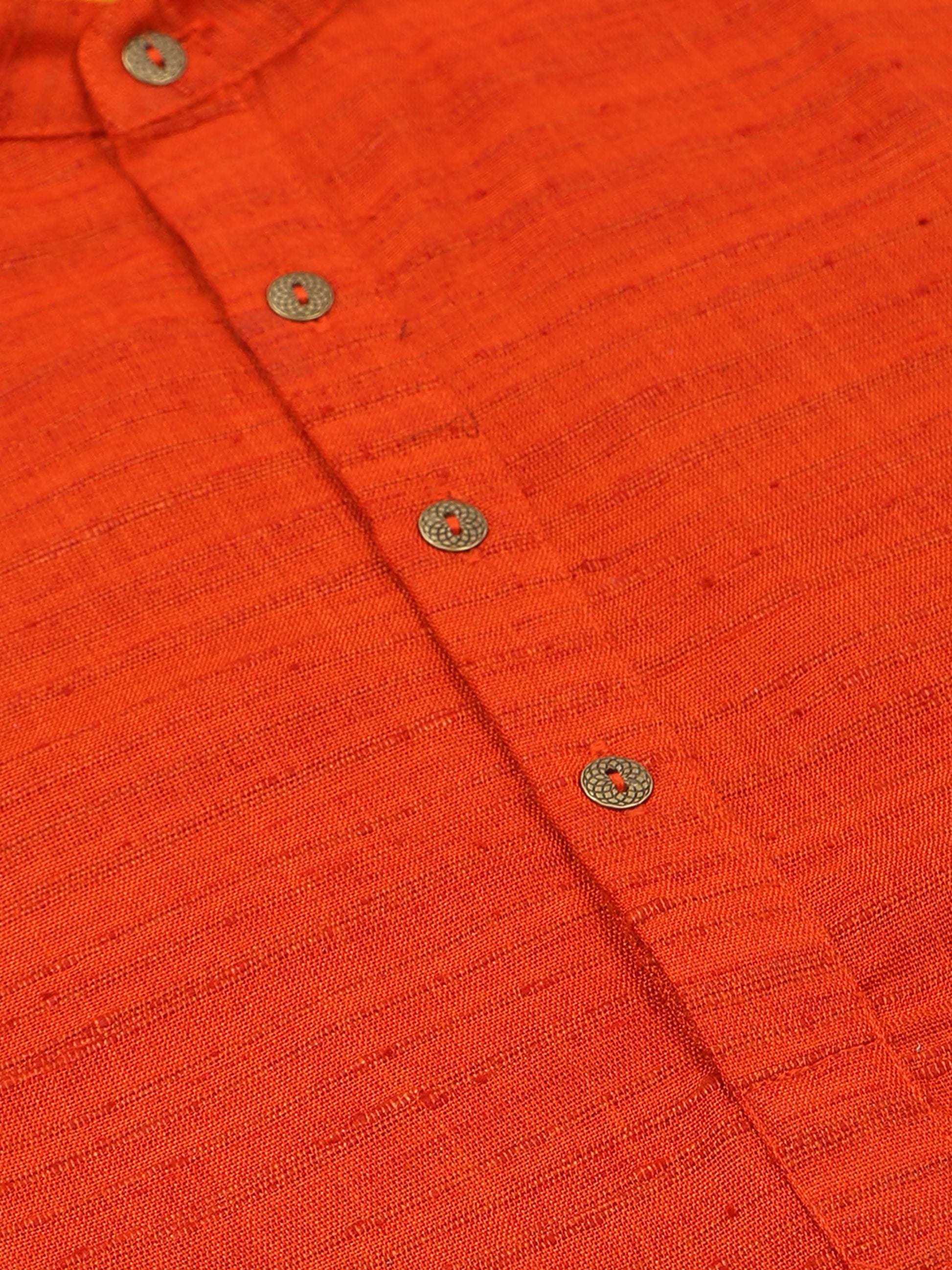 Orange Red short printed kurta