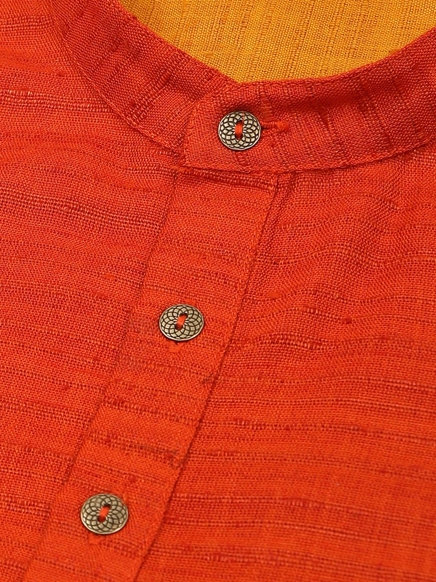 Orange Red short printed kurta