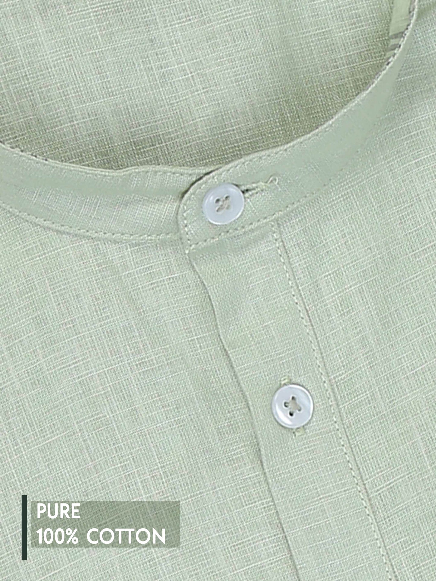 Light Green Cotton Short Kurta