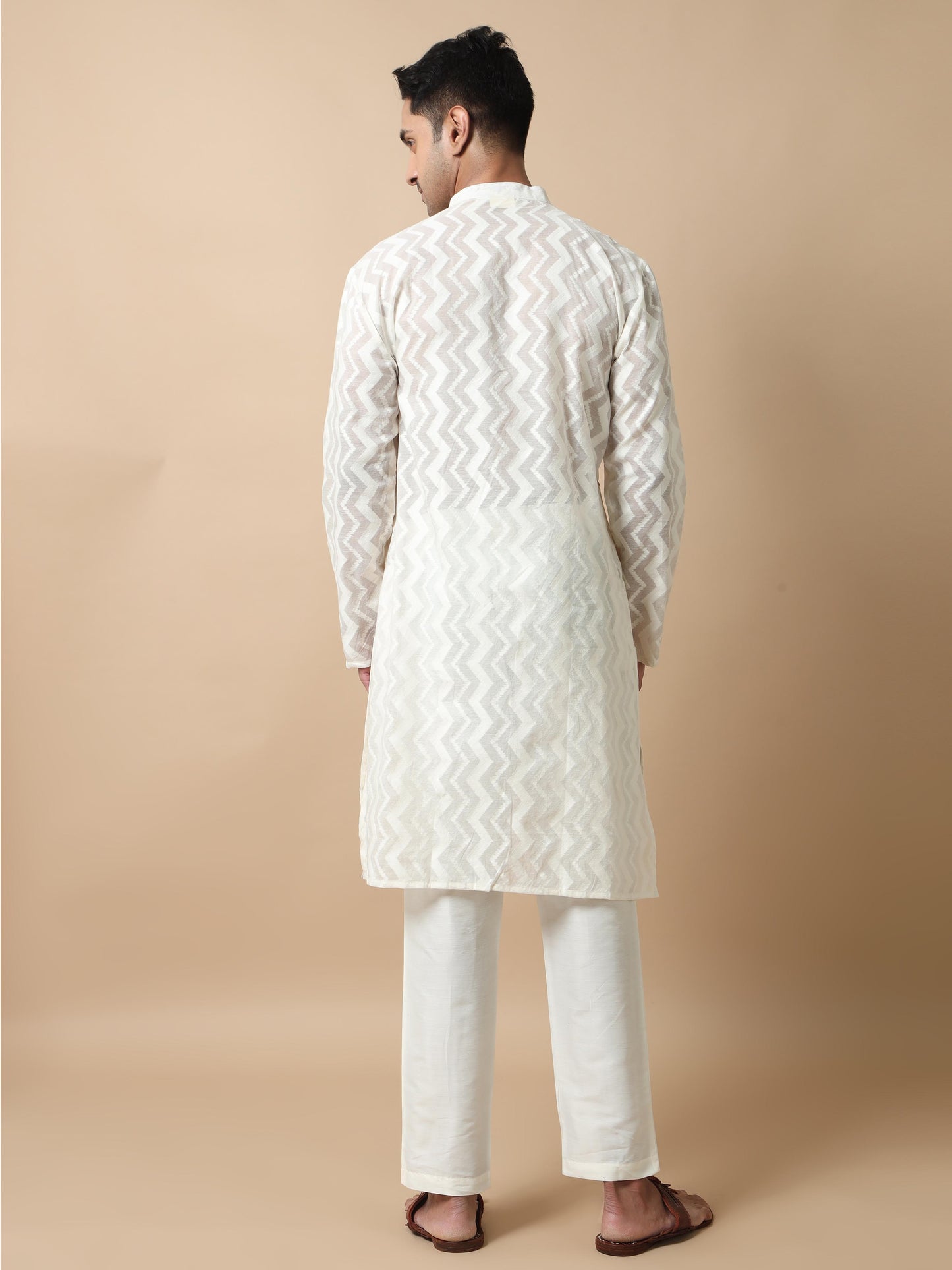 Kora Zig Zag long kurta for mens