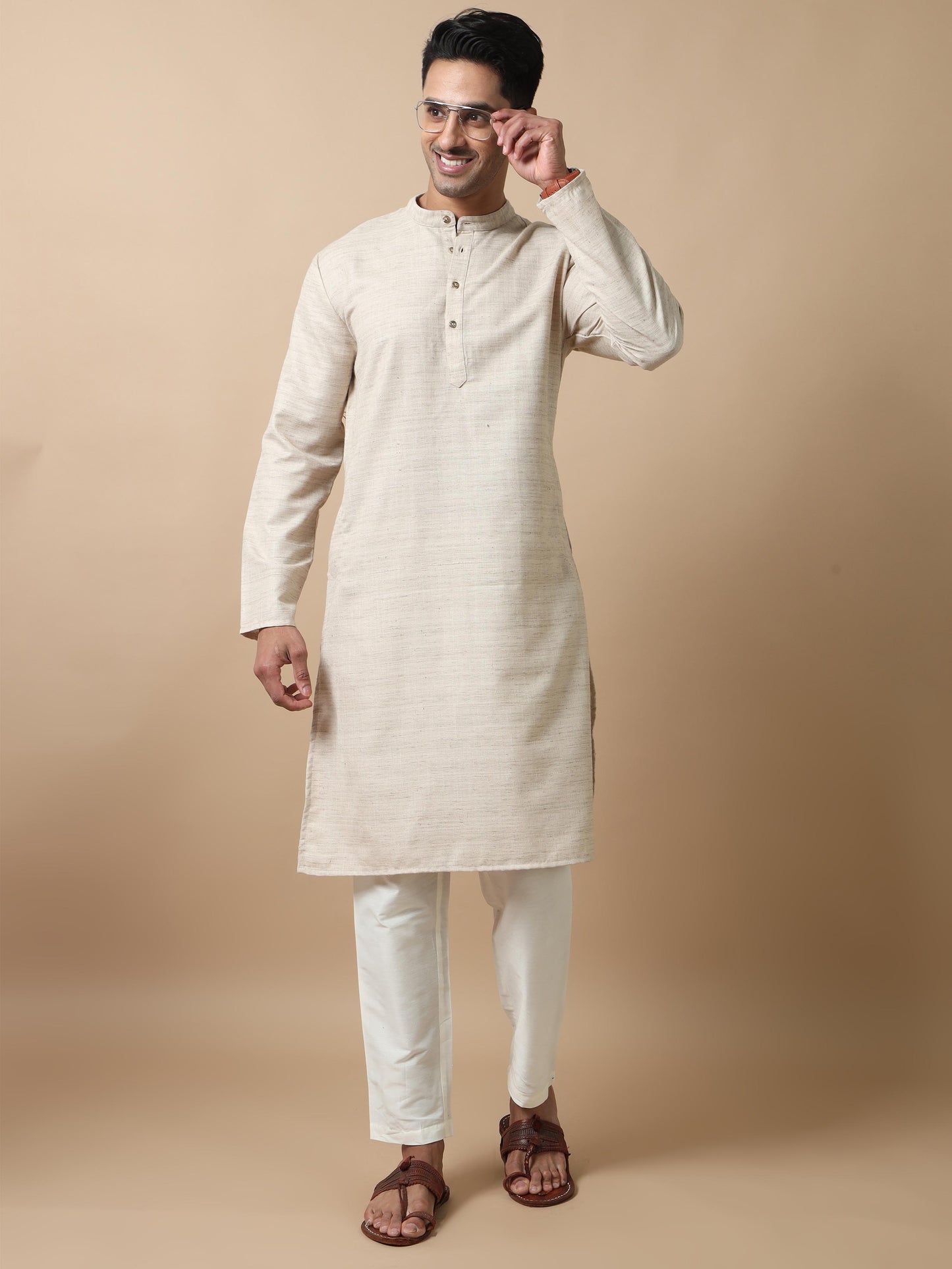 Grey Textured latest kurta for men