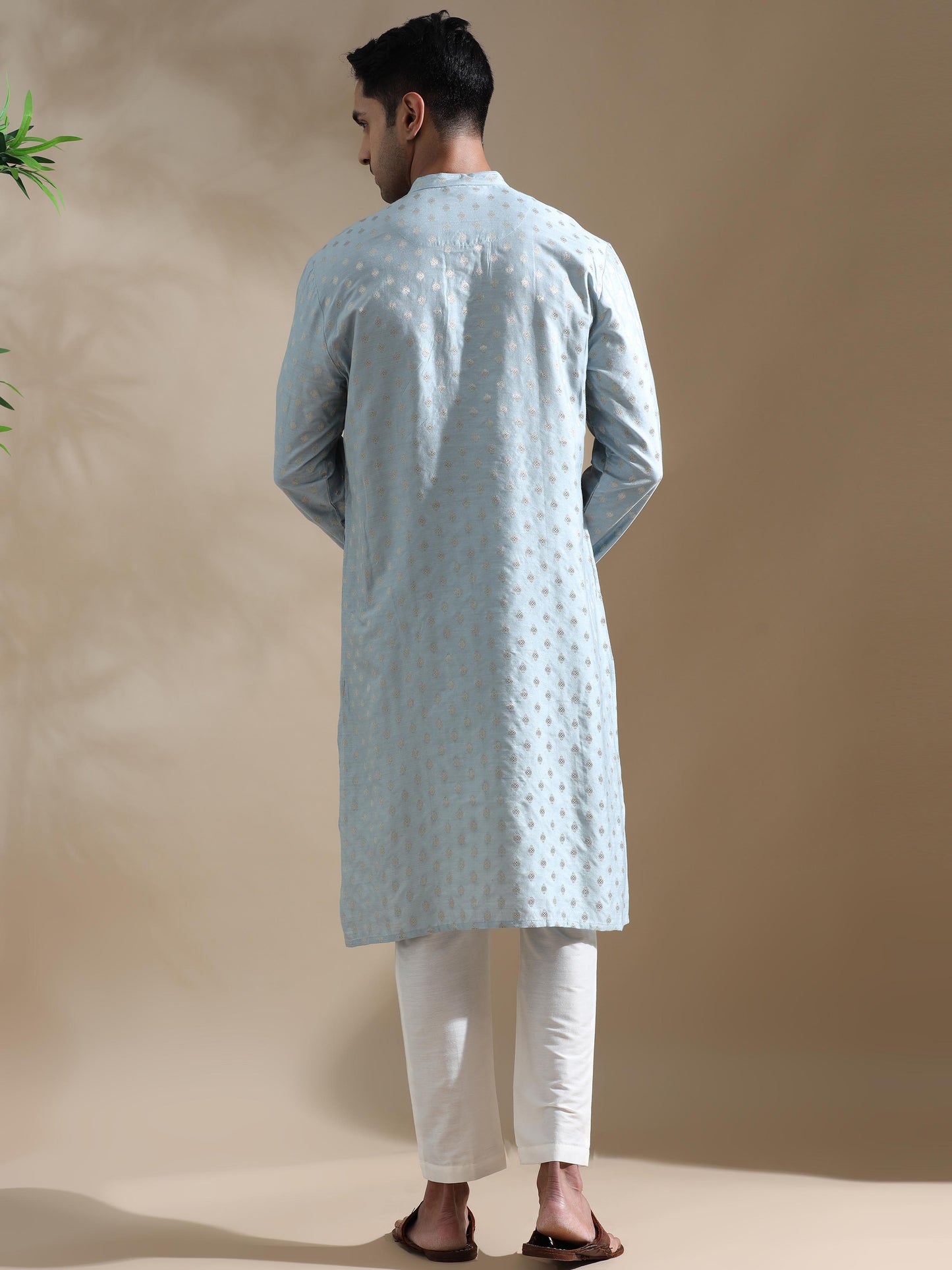 Powder Blue stylish long kurta for men