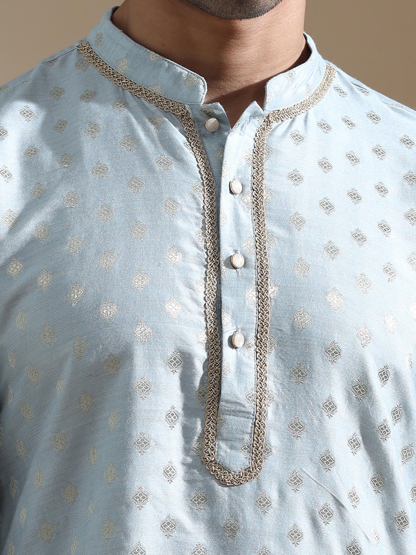 Powder Blue stylish long kurta for men