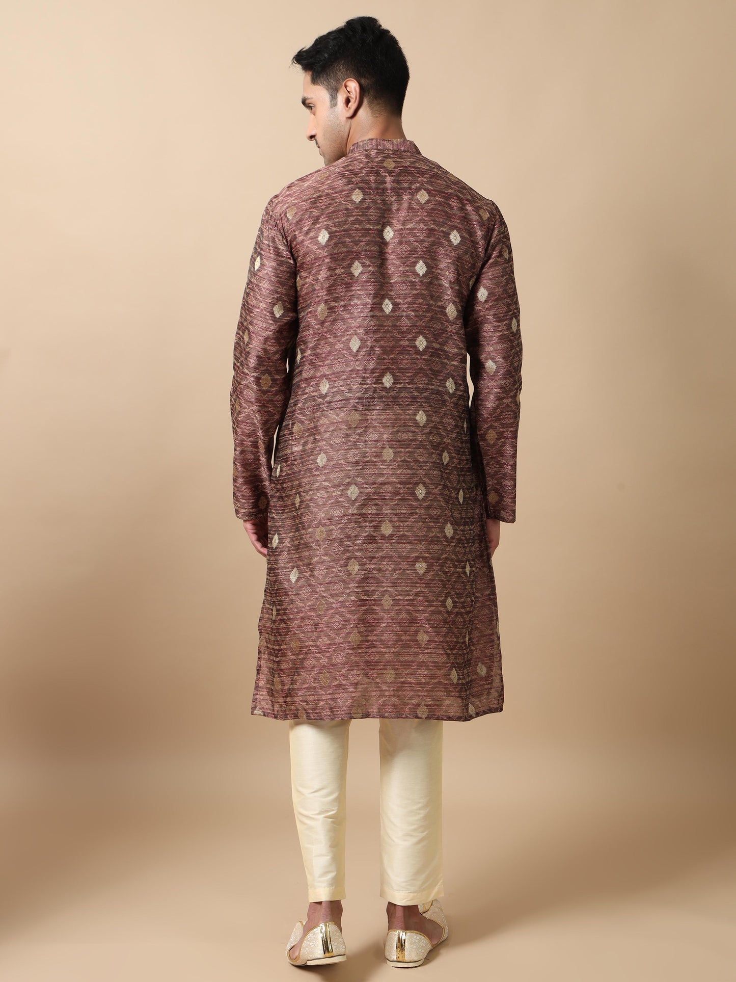 Brick Red banarasi kurta for men