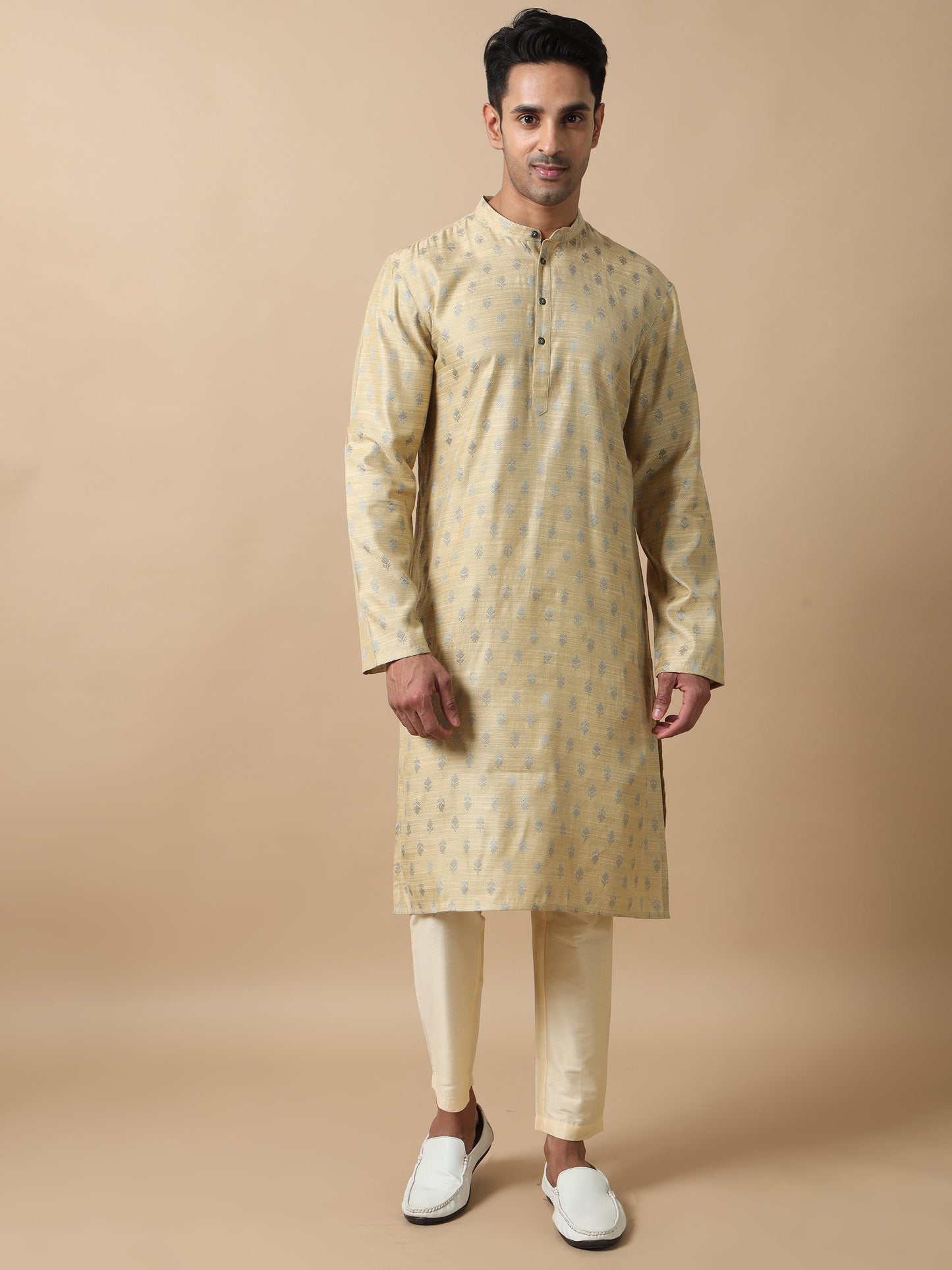 Gold banarasi kurta men