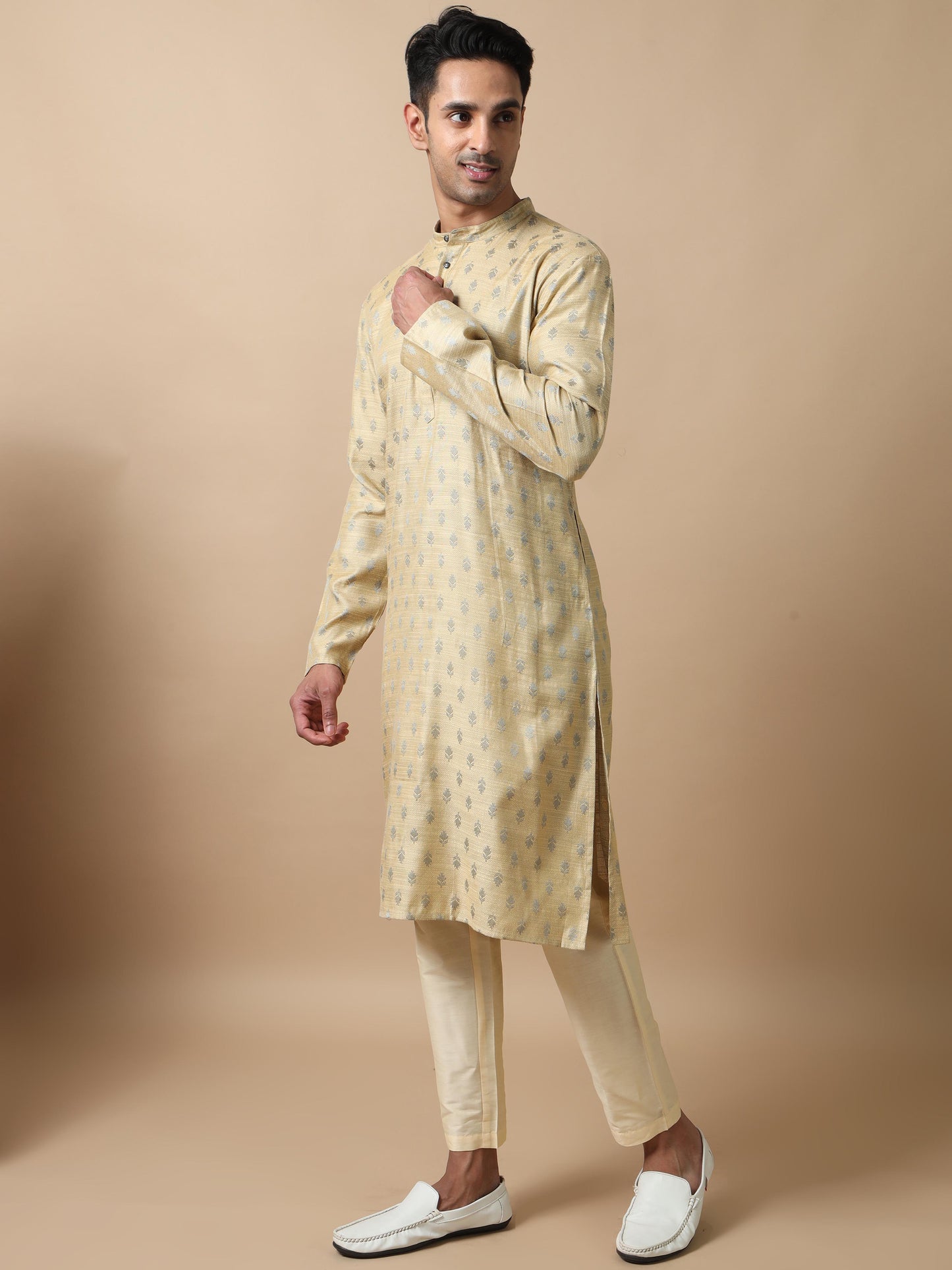 Gold banarasi kurta men