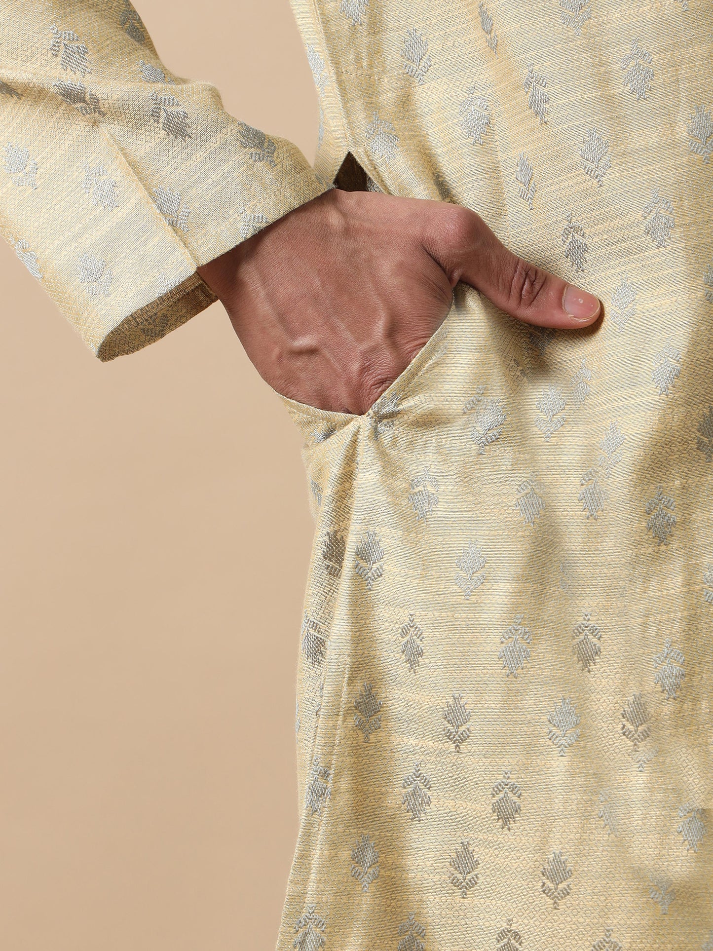 Gold banarasi kurta men