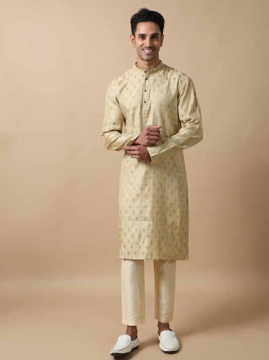 Gold banarasi kurta men