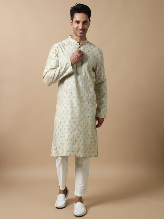 Silver mens banarasi kurta