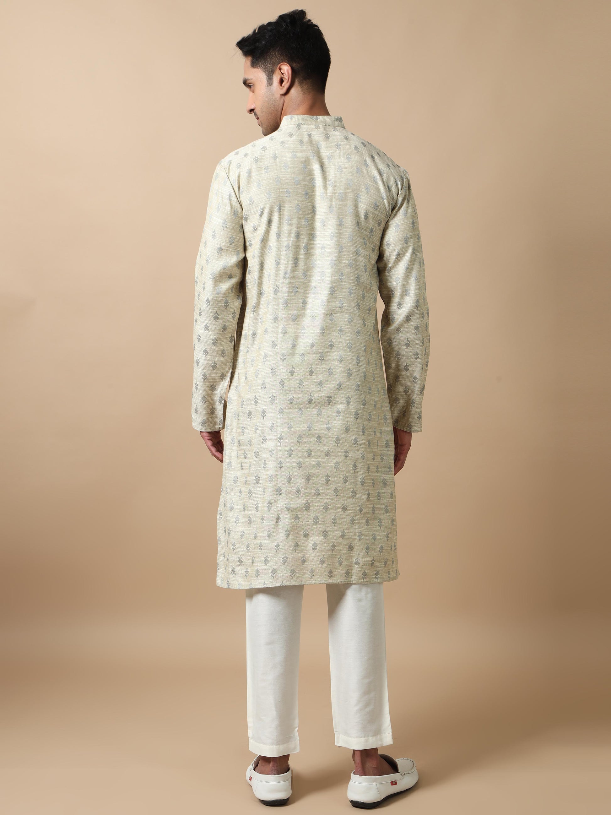 Silver mens banarasi kurta