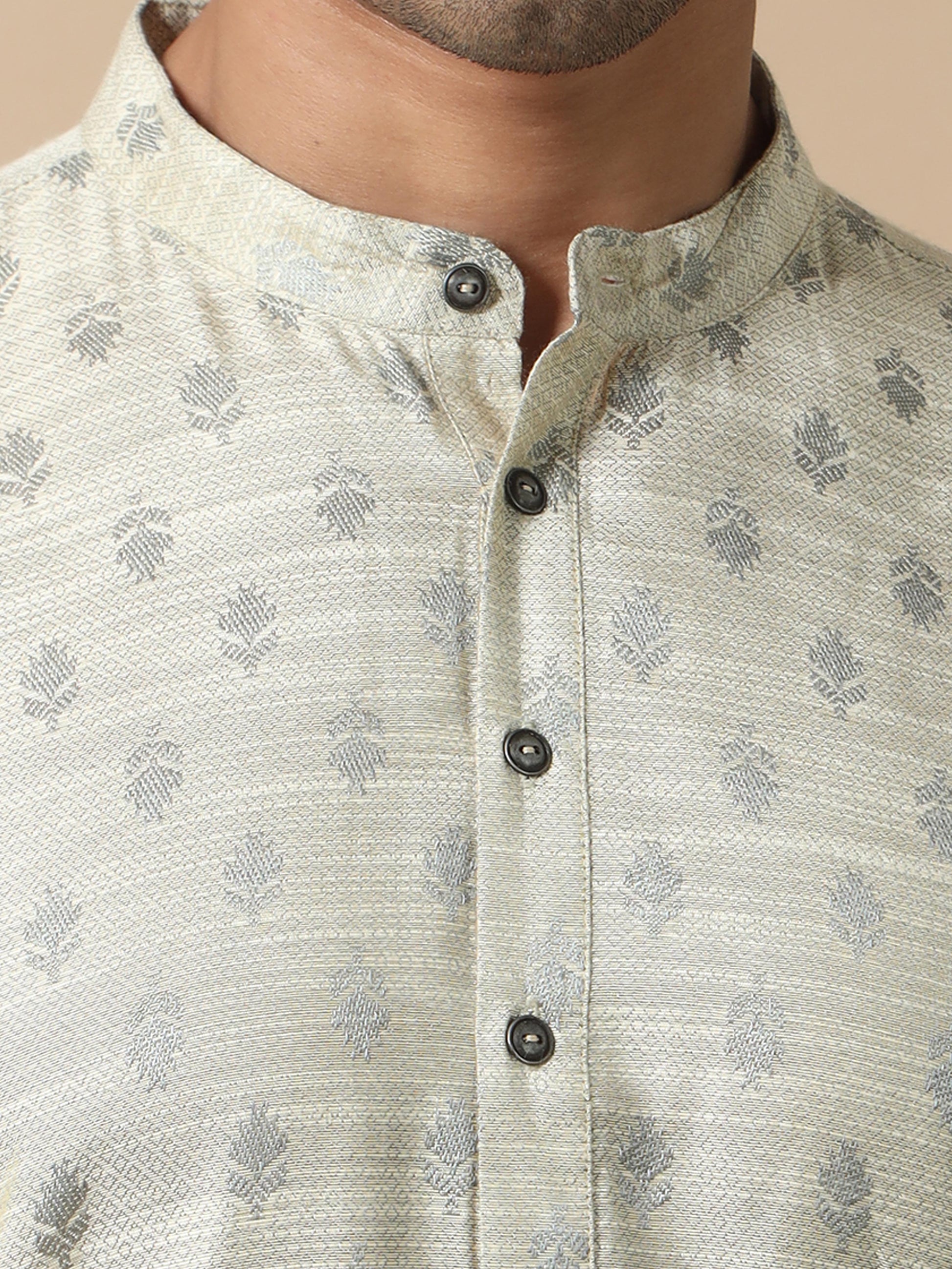 Silver mens banarasi kurta