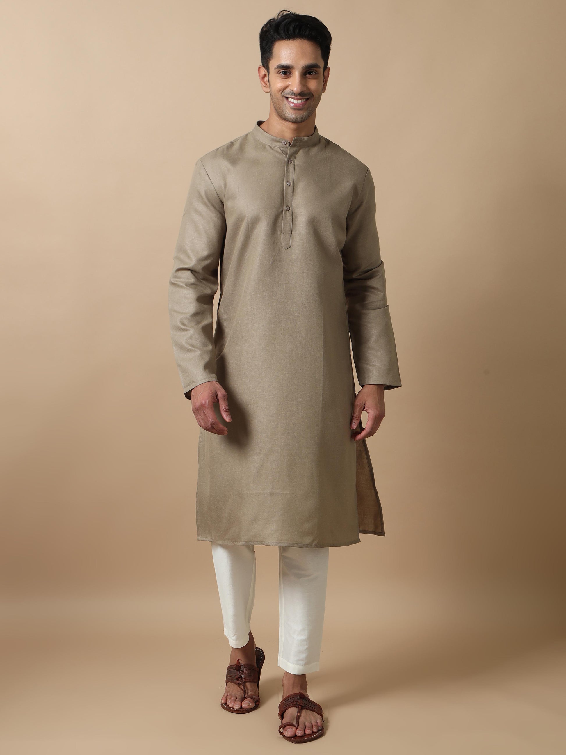 Cement Grey mens long kurta designs