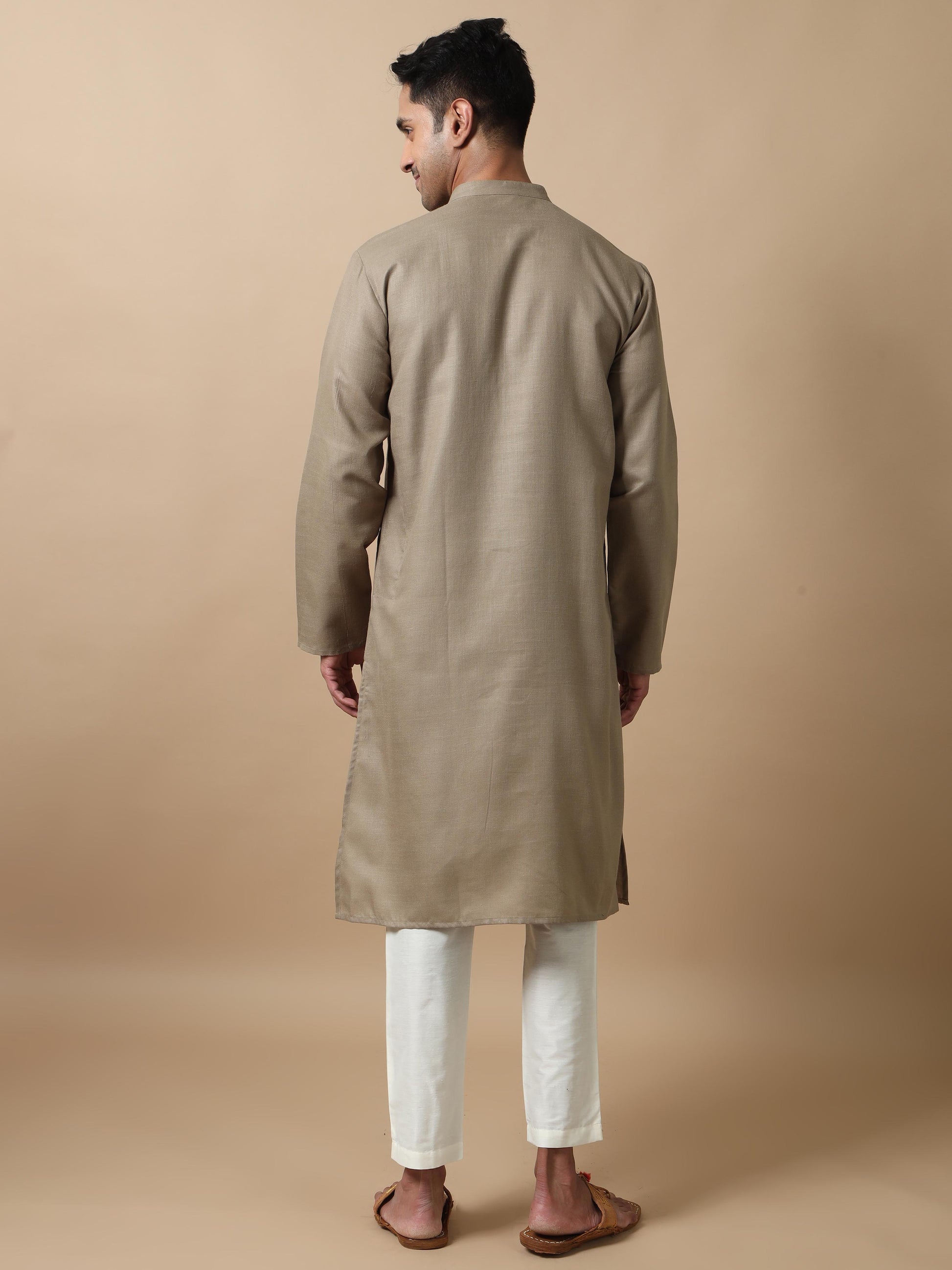 Cement Grey mens long kurta designs