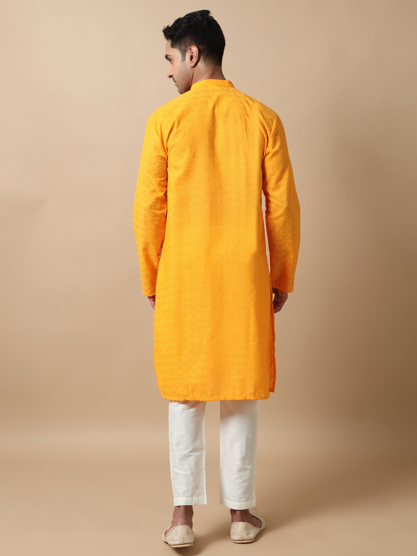 Sunshine Yellow chikankari long kurta