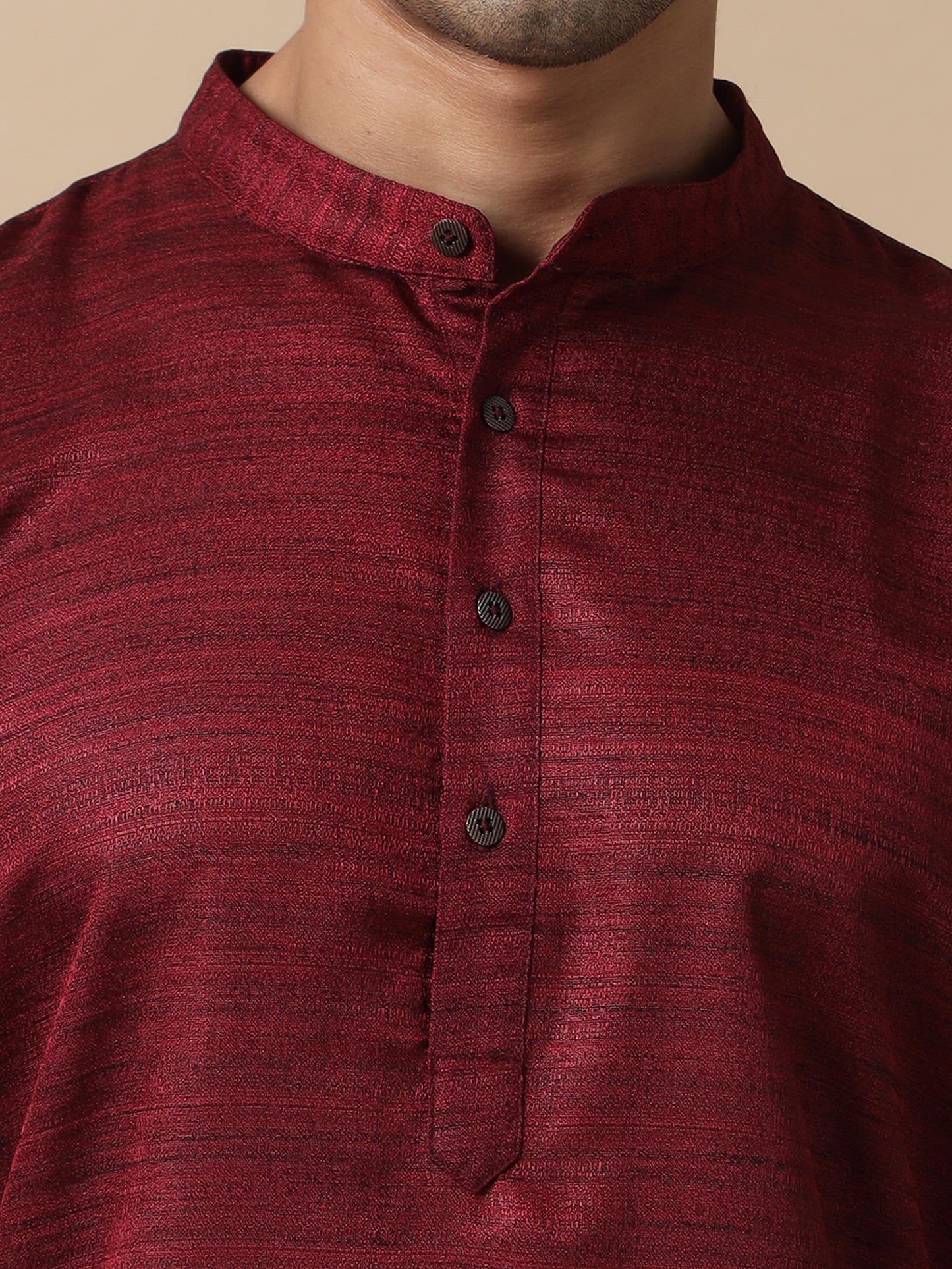 Maroon Textured long kurta designs for mens