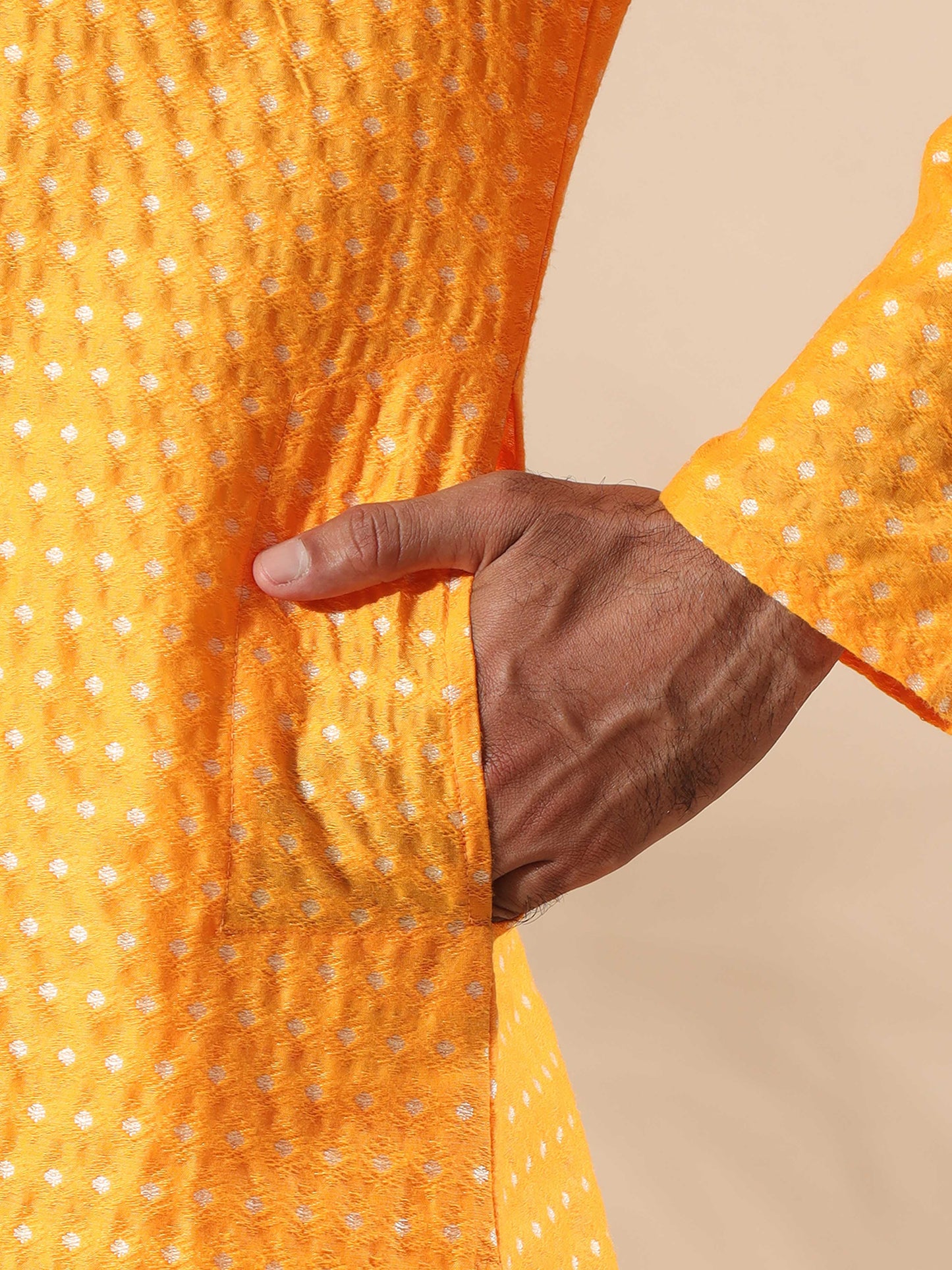 Haldi yellow long kurta for Men