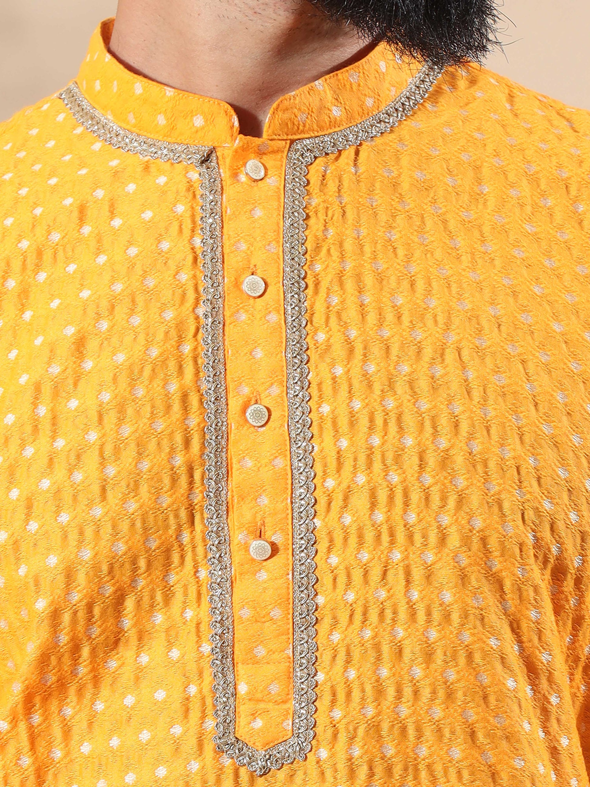 Haldi yellow long kurta for Men