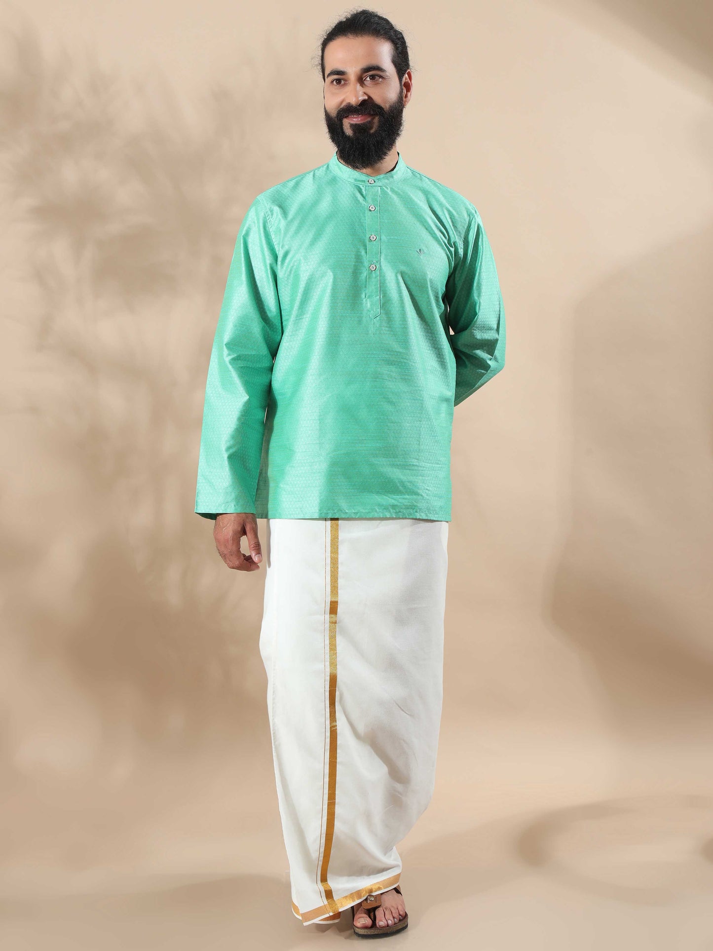 Parrot Green half kurta shirt