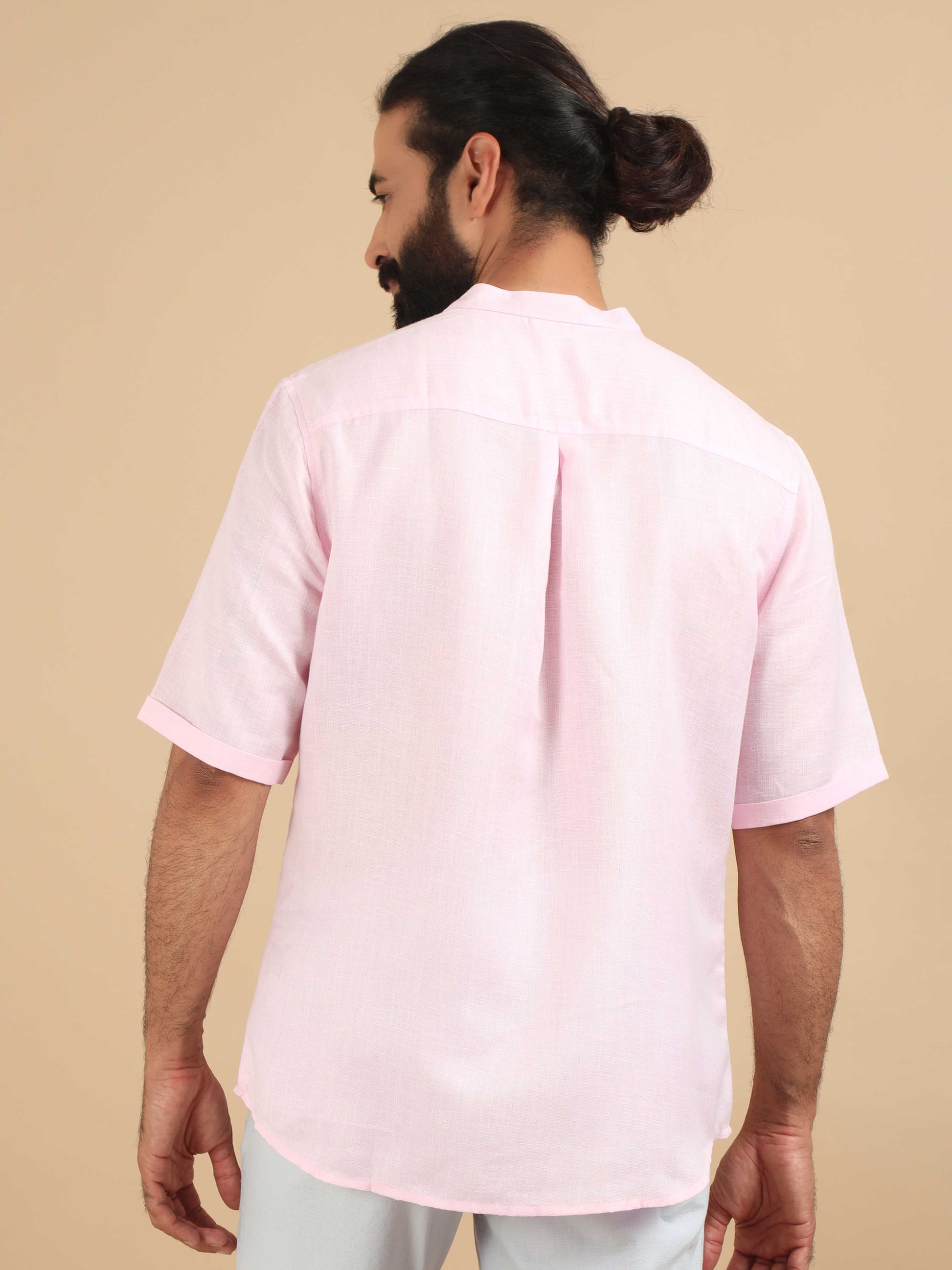 Baby Pink Short kurta For Men