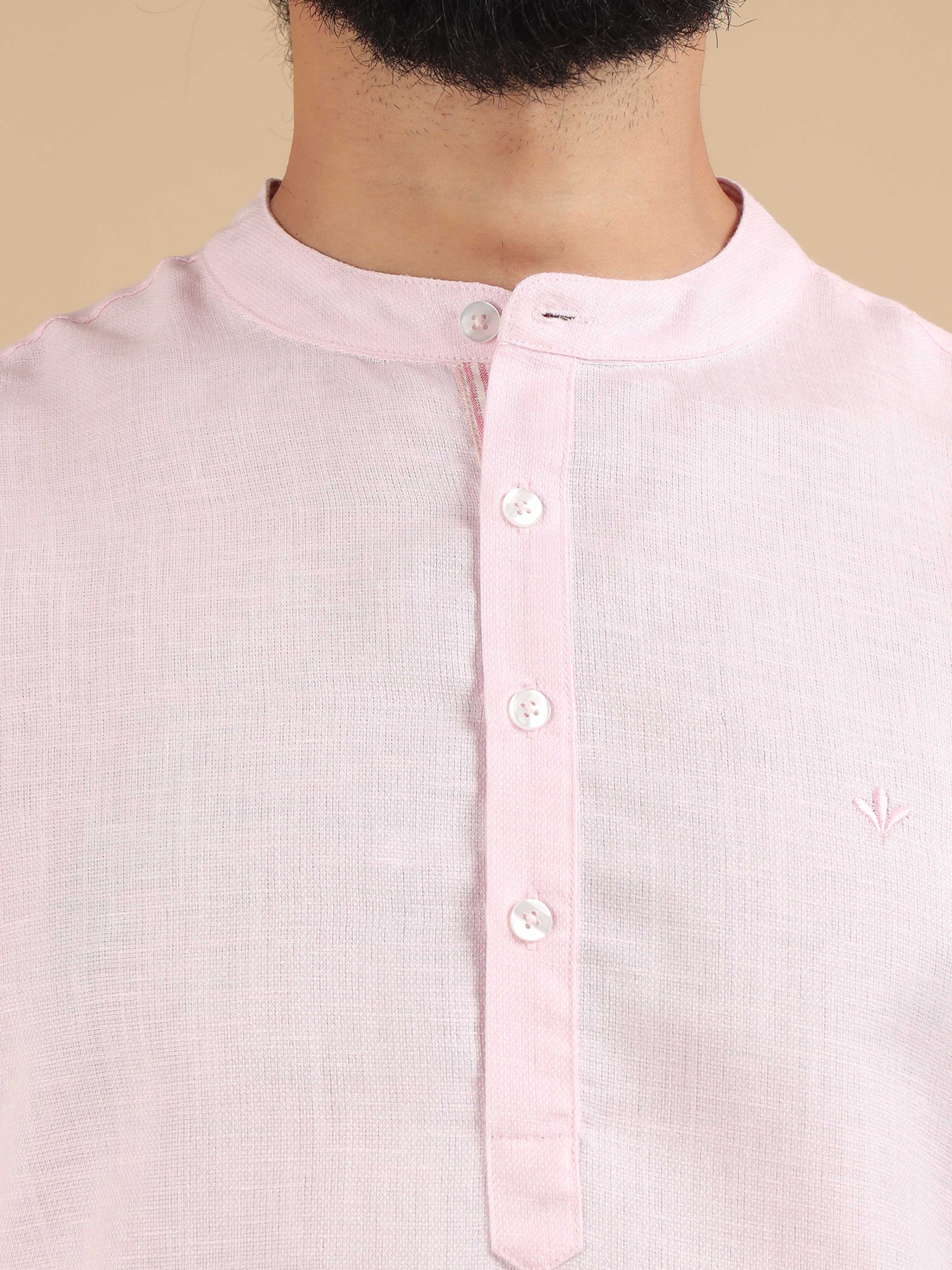 Baby Pink Short kurta For Men