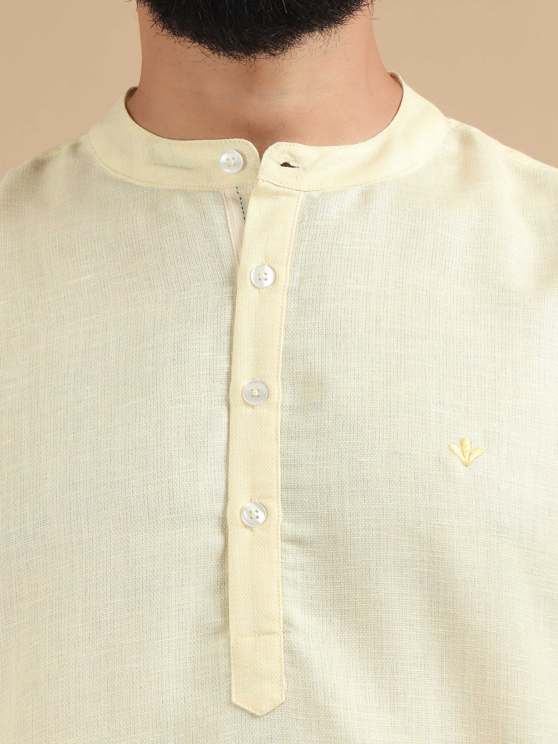 Cream Short Kurta for Men