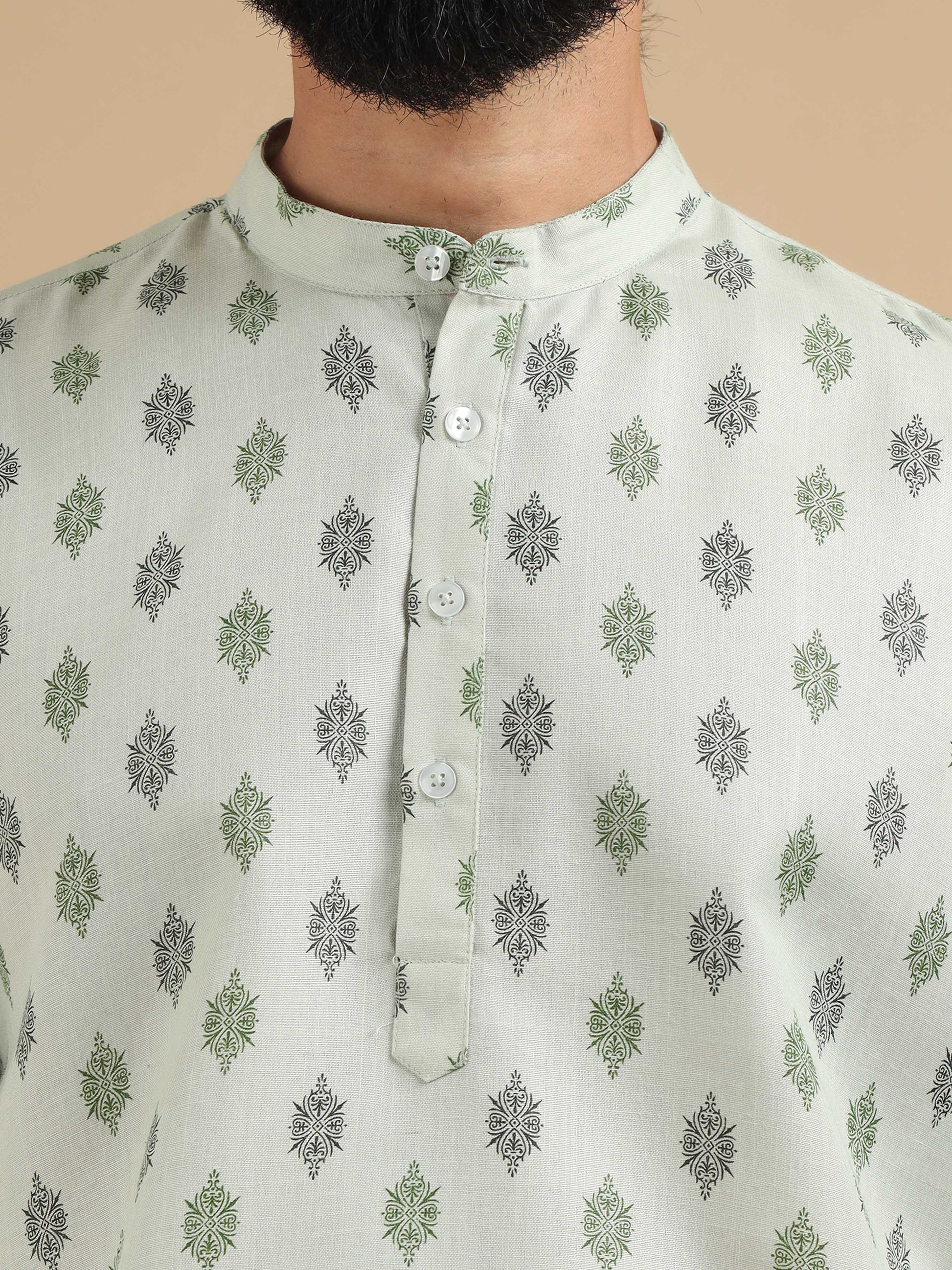 Pista Green latest kurta design for men