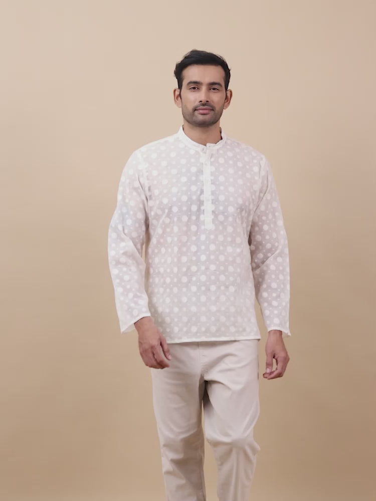 White Short Kurta for Men