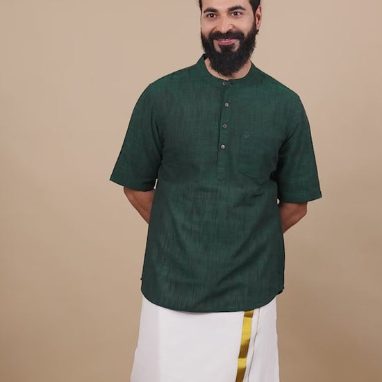 Fern Green Short Kurta for Men