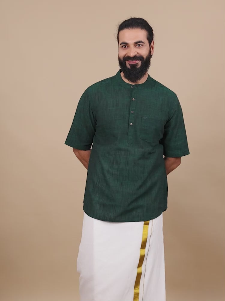 Fern Green Short Kurta for Men